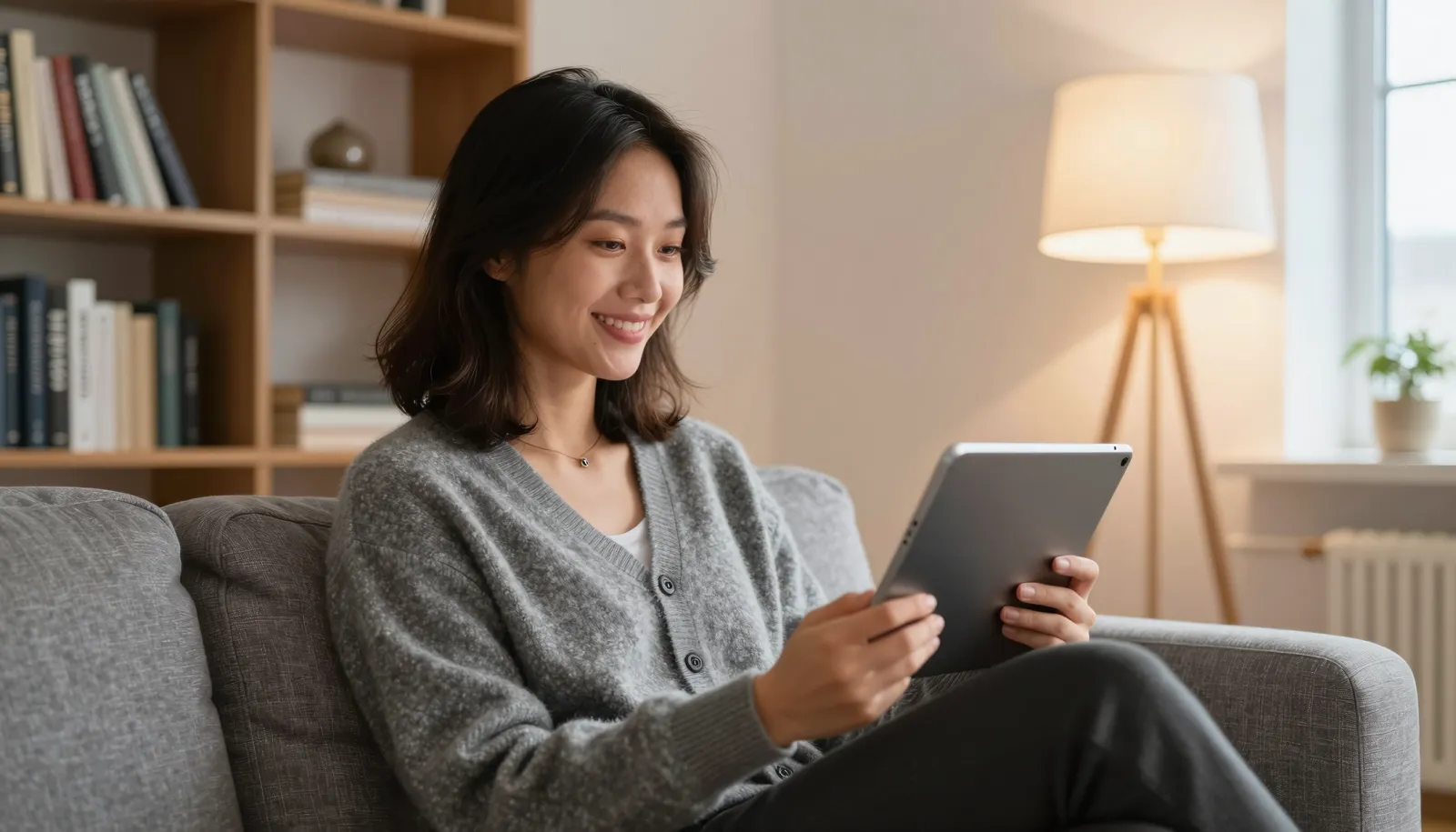 Newcomer in Norway reviewing personal loan offers on a tablet