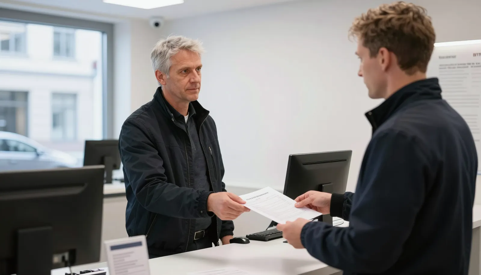Vyras banke atlieka tarptautinį pinigų pervedimą į Lietuvą