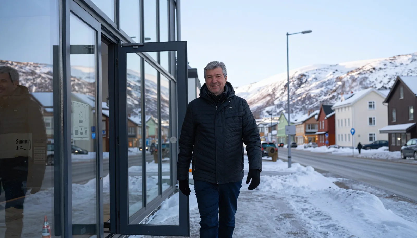 Man in Tromsø after opening a bank account